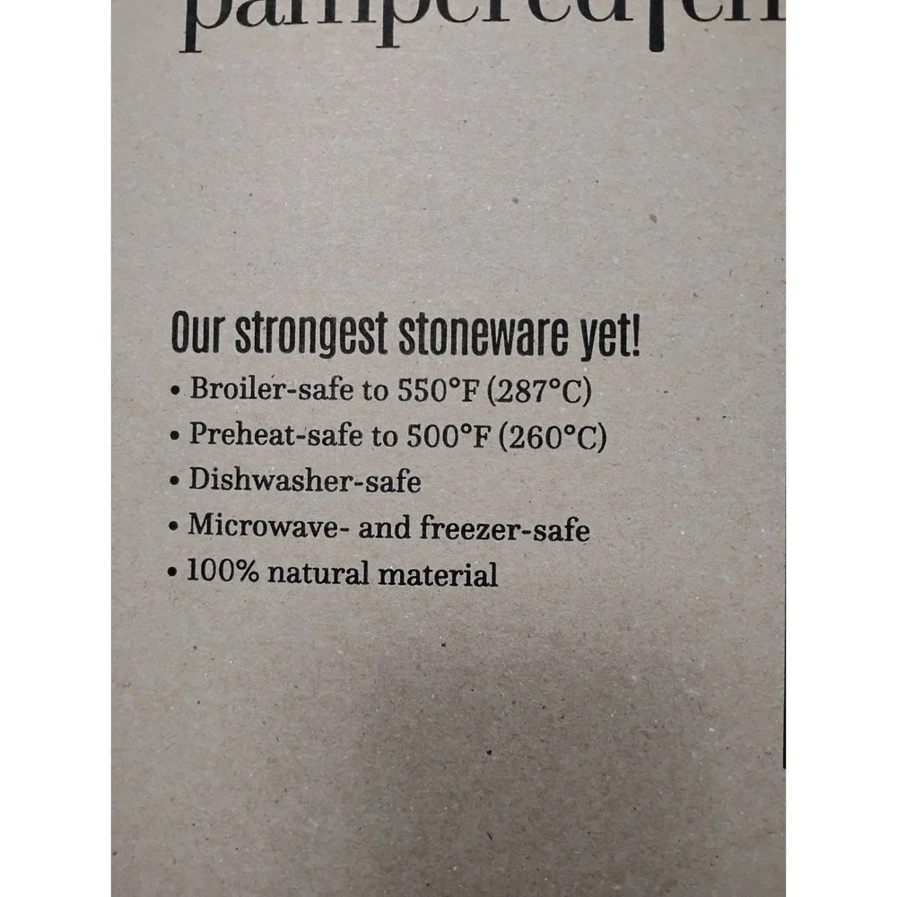 Pampered Chef Stoneware Large Bar Pan 11.5x16 Bakeware 100384 Open Box USA 1212